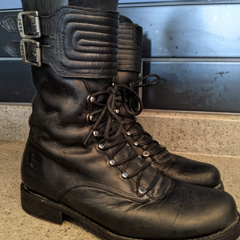 Frye Moto Combat Boots